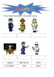 English Worksheet: community helpers