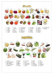 English Worksheet: Fruit and vegetables