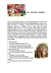 English Worksheet: The last cavemen in China