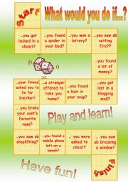 English Worksheet: board game - 2nd conditional