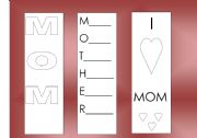 English worksheet: mothers day book marks