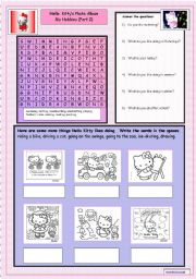 English Worksheet: Hello Kittys Photo Album-- Hobbies Part 2