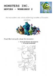 English Worksheet: Monsters Inc.