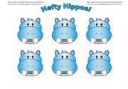 English Worksheet: Hippo Cards (Add your own text.)