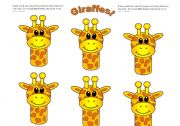 English Worksheet: Giraffe Cards (Add you own text.) Use them with my giraffe gameboard.