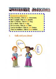 English worksheet: POSSESSIVE ADJECTIVES