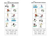 English worksheet: Sports