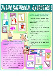 English Worksheet: In the Bathroom - Exercises 2