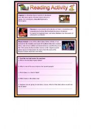 reading activity - kinds of dance - elementary