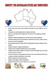 English Worksheet: Australian geography - puzzle