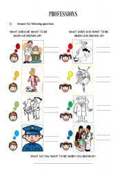 English Worksheet: PROFESSIONS:HE WANTS TO BE A../SHE WANTS TO BE A ...
