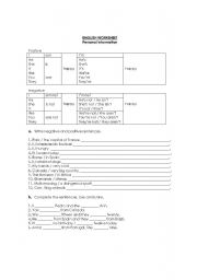 English Worksheet: Verb to be