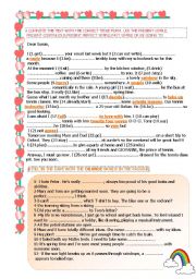 English Worksheet: MIXED TENSES & VOCABULARY IN CONTEXT-1