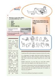 English Worksheet: Body and Body Language (3 pages)