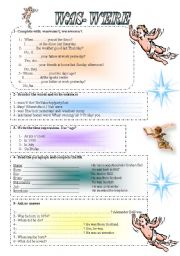 English Worksheet: WAS- WERE (2 pages)