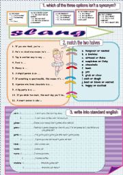 English Worksheet: slang