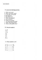 English Worksheet: Revision