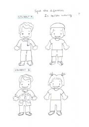 English Worksheet: clothes. Spot the differences