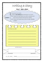 English Worksheet: 3 Steps to Writing a Story