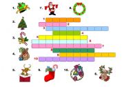 English Worksheet: Christmas Crossword 