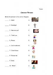 English worksheet: Common Phrases