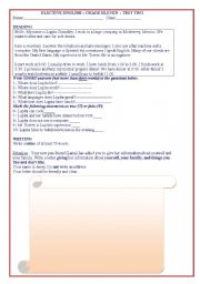 English worksheet: test