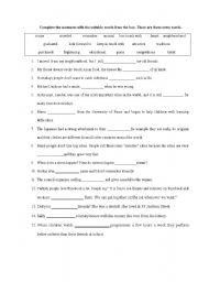 English Worksheet: Vocabulary Exercise