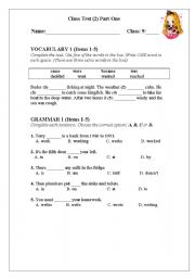 English Worksheet: class test