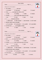 English worksheet: class activity