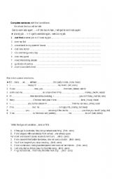 English worksheet: if conditionals first