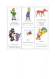 English Worksheet: The Simpsons Tic Tac Toe PART 2