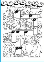 English Worksheet: numbers and animals