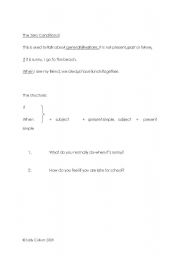 English worksheet: conditionals zero, one, two, three and mixed