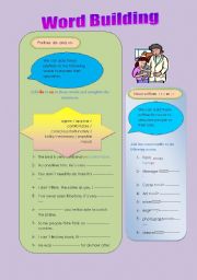 English Worksheet: word building