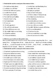 English Worksheet: Conditional sentences of II and III types