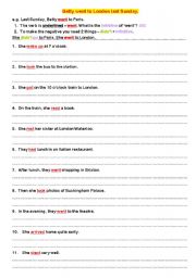 English Worksheet: PAST SIMPLE Betty Browns day out  - grammar worksheet