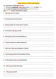 PAST SIMPLE Betty Browns day out  - grammar worksheet