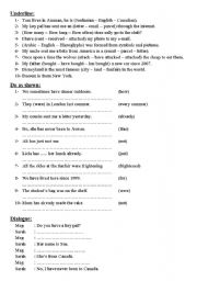 English Worksheet: sheet grade 6 way ahead first term