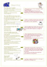 English Worksheet: healthy living