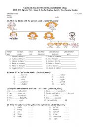 English Worksheet: family