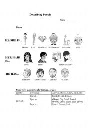 English worksheet: Describing People