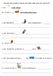 English worksheet: Lets make a sentence