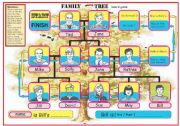 English Worksheet: Family Tree Board Game