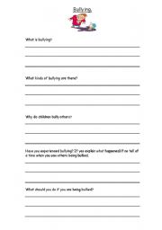 English Worksheet: Bullying