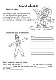 English Worksheet: Clothes