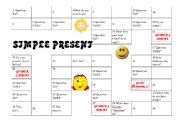 English Worksheet: simple present board game