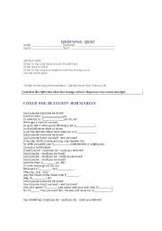 English Worksheet: Listening Quiz
