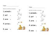 English Worksheet: A Vowel