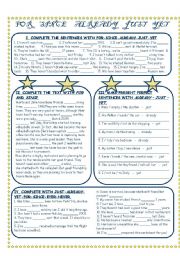 English Worksheet: FOR-SINCE-ALREADY-JUST-YET - PRESENT PERFECT