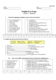 English Worksheet: Business English 